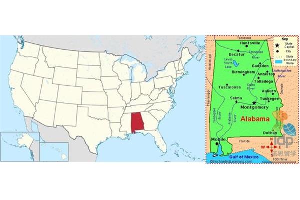 阿拉巴马州在美国的什么地方?蒙哥马利