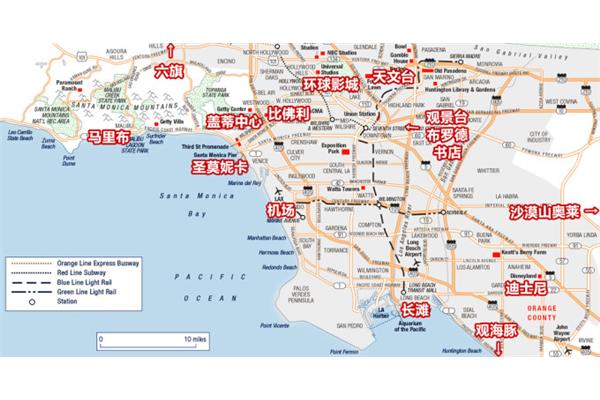 美国洛杉矶地图的中文版可以放大,洛杉矶地图在百度