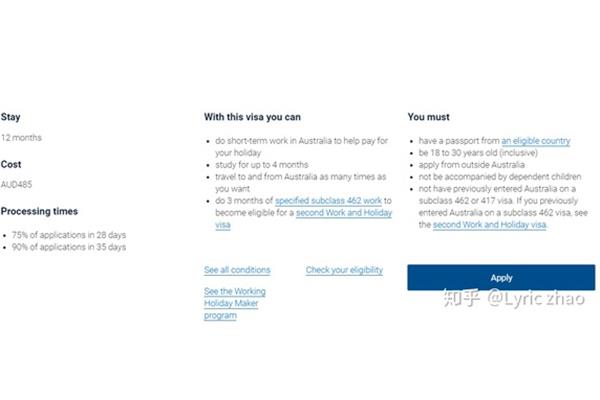 2021年澳大利亚whv签证,澳大利亚签证