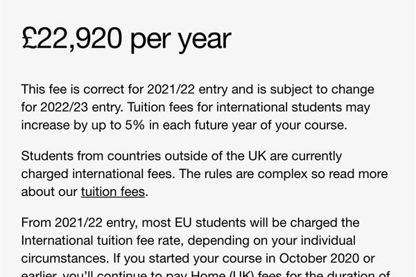 伦敦大学研究生40.1万年留学英国够吗?