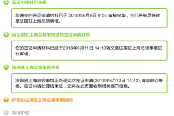 法国签证进度